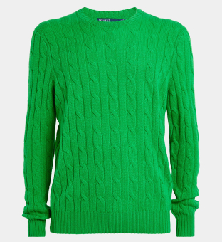 Ralph Lauren Cable Knit Jumper Mens Green