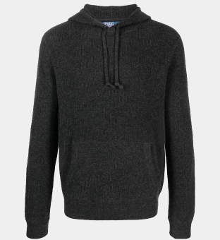 Ralph Lauren Waffle Knit Hoody Mens Grey