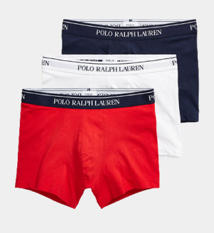Ralph Lauren 3 Pack Boxers Mens Red- White-Na