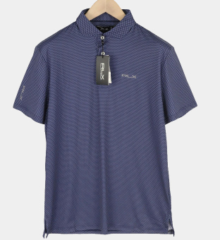 RLX Ralph Lauren Polka Dots Golf Polo Shirts Mens Blue