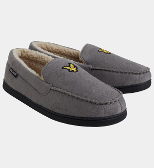 Lyle & Scott Vintage Aspen Moccasin Slippers Mens Grey