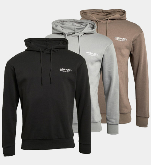 Jack & Jones 3 Pack Hoodys Mens Black Alloy Falcon