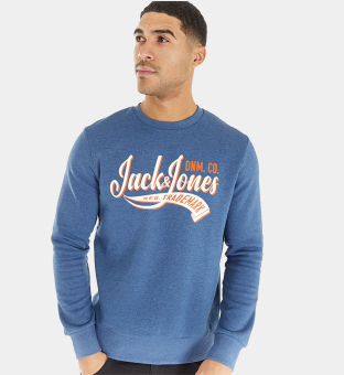 Jack & Jones Sweatshirt Mens Mid Blue