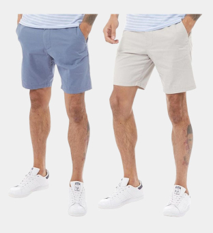 French Connection 2 Pack Shorts Mens Light Grey Light Blue