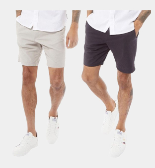 French Connection 2 Pack Shorts Mens Marine Stone