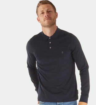 French Connection Polo Shirt Mens Marine Gunmetal