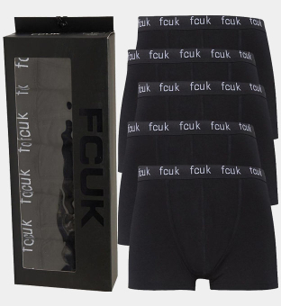 French Connection 5 Pack Boxers Mens Black