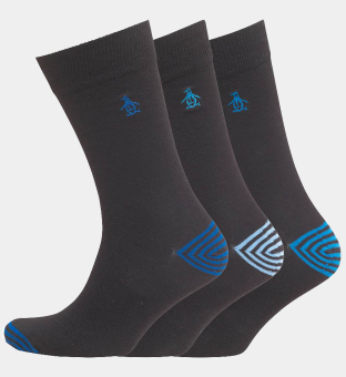 Original Penguin 3 Pack Socks Mens Black Blue Sky