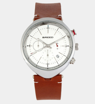 Breed Watch Mens Brown Silver
