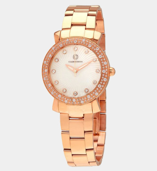 Cabochon Watch Womens White Rose Gold
