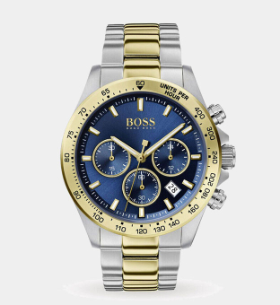 Hugo Boss Watch Mens Silver Gold Blue