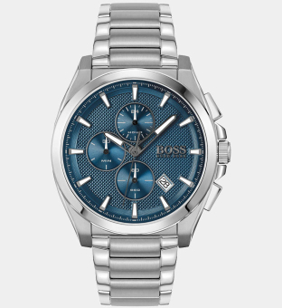 Hugo Boss Watch Mens Silver Blue