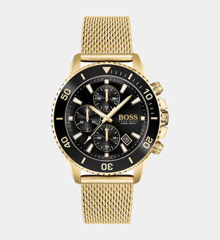 Hugo Boss Watch Mens Black Gold 