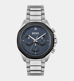 Hugo Boss Watch Mens Silver Blue Black