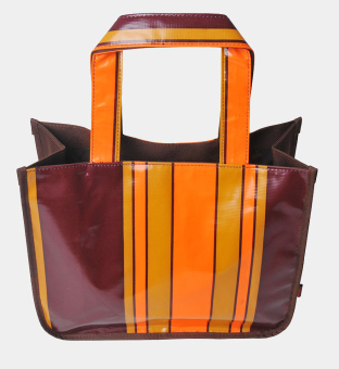Inuovi Striped Tote Bag Womens Brown Orange