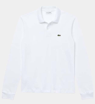 Lacoste Long Sleeve Polo Shirt Mens White