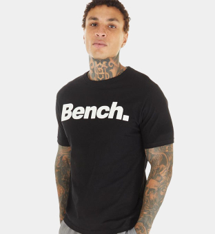 Bench T-shirt Mens Black White