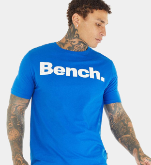 Bench T-shirt Mens Royal Blue White