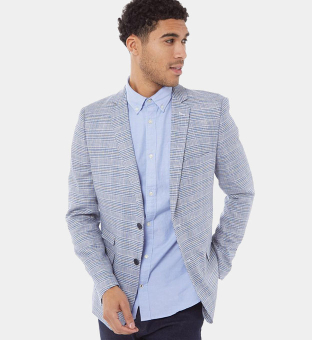 French Connection Blazer Mens Blue Grey