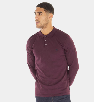 French Connection Polo Shirt Mens Burgundy