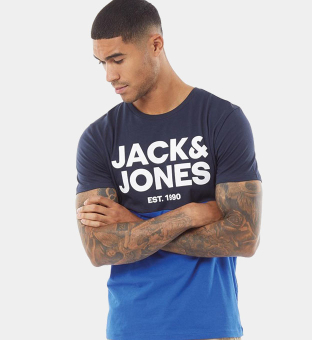 Jack & Jones T-Shirt Mens Navy Royal Blue