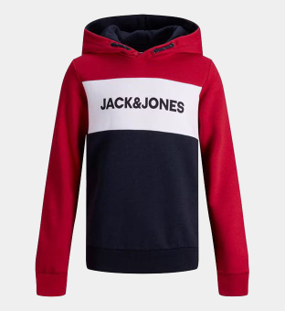 Jack & Jones Hoody Mens Red Navy White