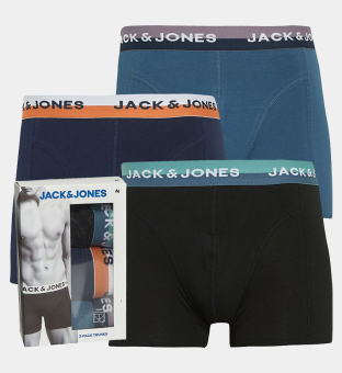 Jack & Jones 3 Pack Trunks Mens Blue Black Navy