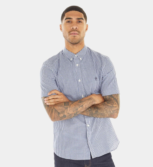 French Connection Shirt Mens Blue Check