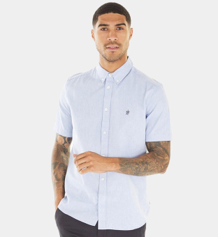 French Connection Shirt Mens Light Blue Marl