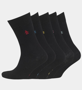 Original Penguin 5 Pack Socks Mens Black