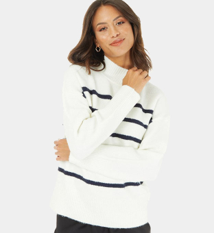 French Connection Jumper Womens White Navy