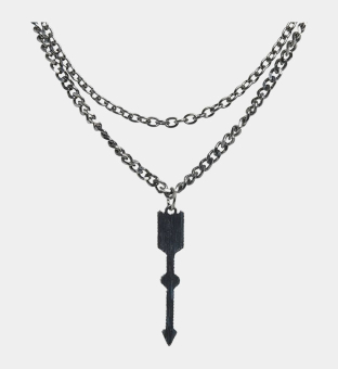 French Connection Necklace Mens Black Metallic
