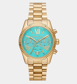 Michael Kors Watch Women Blue Gold