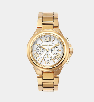 Michael Kors Watch Women White Yellow Gold