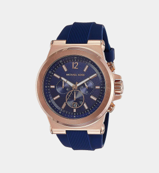 Michael Kors Watch Mens Blue Rose Gold