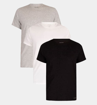 Calvin Klein 3 Pack T-shirts Mens Black White Grey