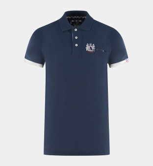 Aquascutum Polo Shirt Mens Navy Blue