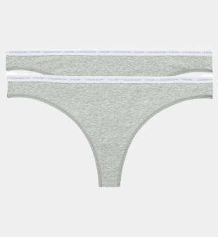 Calvin Klein 2 Pack Thongs Womens Grey