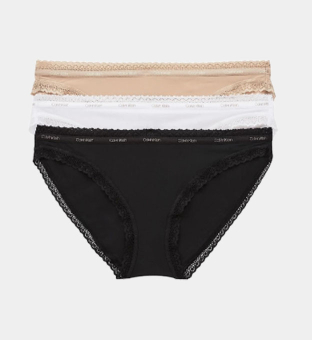 Calvin Klein 3 Pack Bikinies Womens Black White