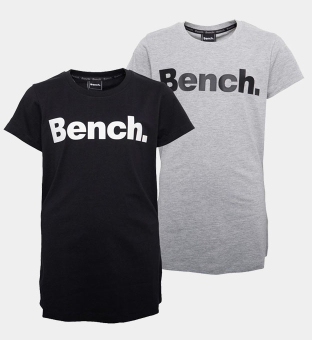 Bench 2 Pack T-shirts Womens Black Grey Marl White