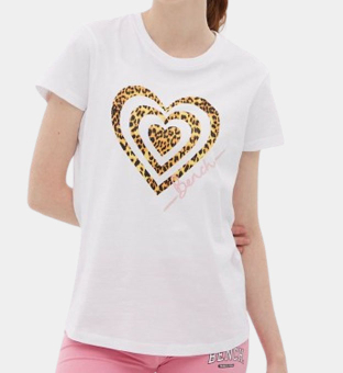 Bench T-shirt Womens White Leopard Print