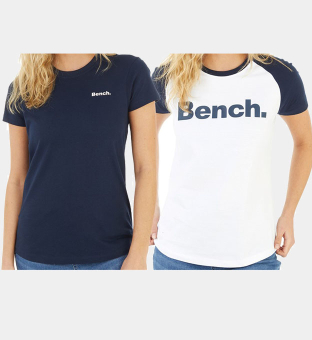 Bench 2 Pack T-shirts Womens White Navy