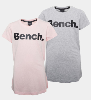 Bench 2 Pack T-shirts Womens Grey Marl Pink