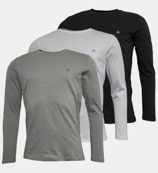 Jack & Jones 3 Pack T-Shirts Mens White _Black _Alloy