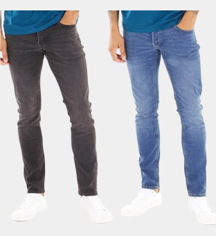 Jack & Jones 2 Pack Jeans Mens Blue Black