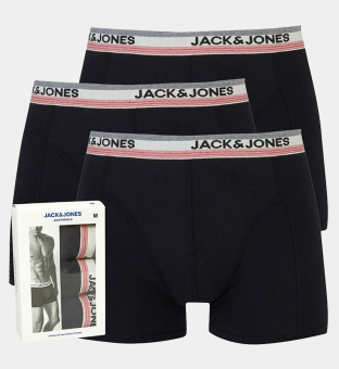 Jack & Jones 3 Pack Trunks Mens Black