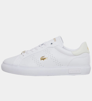 Lacoste Trainers Womens White Gold