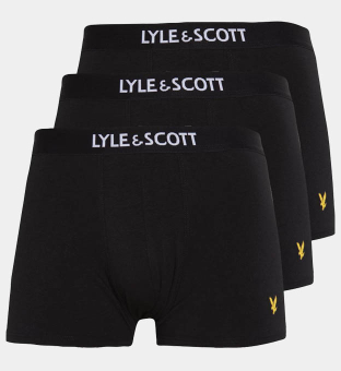 Lyle & Scott 3 Pack Boxers Mens Black