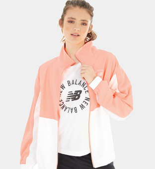 New Balance Jacket Womens White Orange