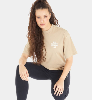 New Balance T-shirt Womens Beige